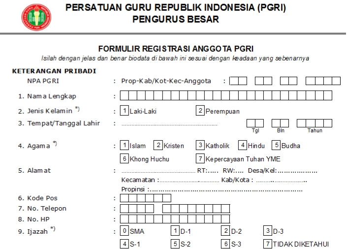 Pendaftaran PGRI Toraja Utara - Persatuan Guru Republik Indonesia Cabang Toraja Utara